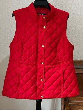 Mo-Ka Quilted Red Sleeveless Puffer Vest Women’s XL